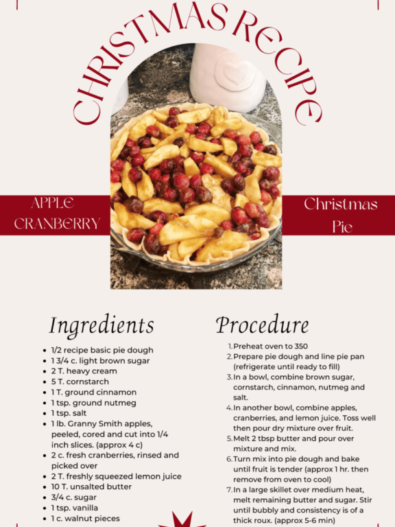 Julee’s Apple Cranberry Christmas Pie